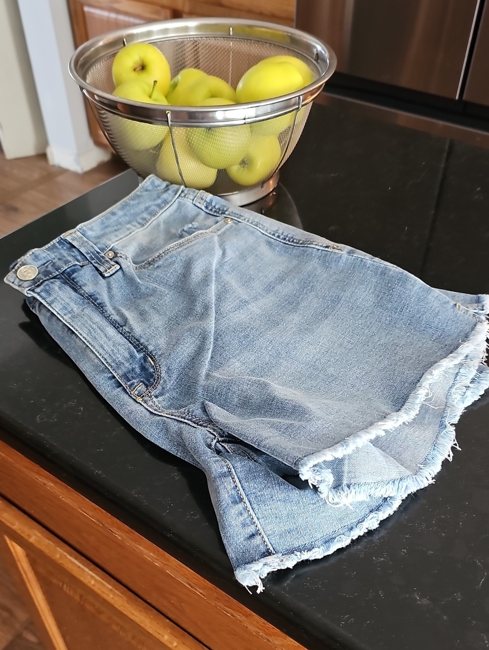 Seven7 Light Blue Distressed Denim Cutoff Shorts
